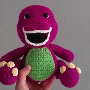 Handmade Crochet Barney Plush – One-of-a-Kind